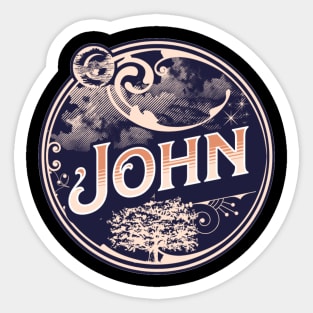 John Name Tshirt Sticker